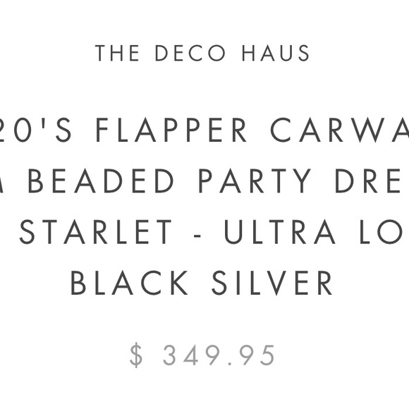 1920s Flapper Hand Beaded Dress by The Deco Haus– Ultra Low Back in Black/Silver - Picture 3 of 10